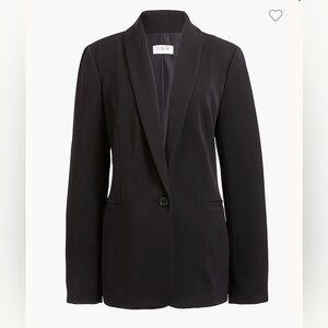 NWOT J Crew Black Single One Button Twill Blazer 12 Jacket Career Solid Academia